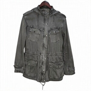 Aritzia Talula Trooper Grey Black Utility Jacket Size XS Military Neutral